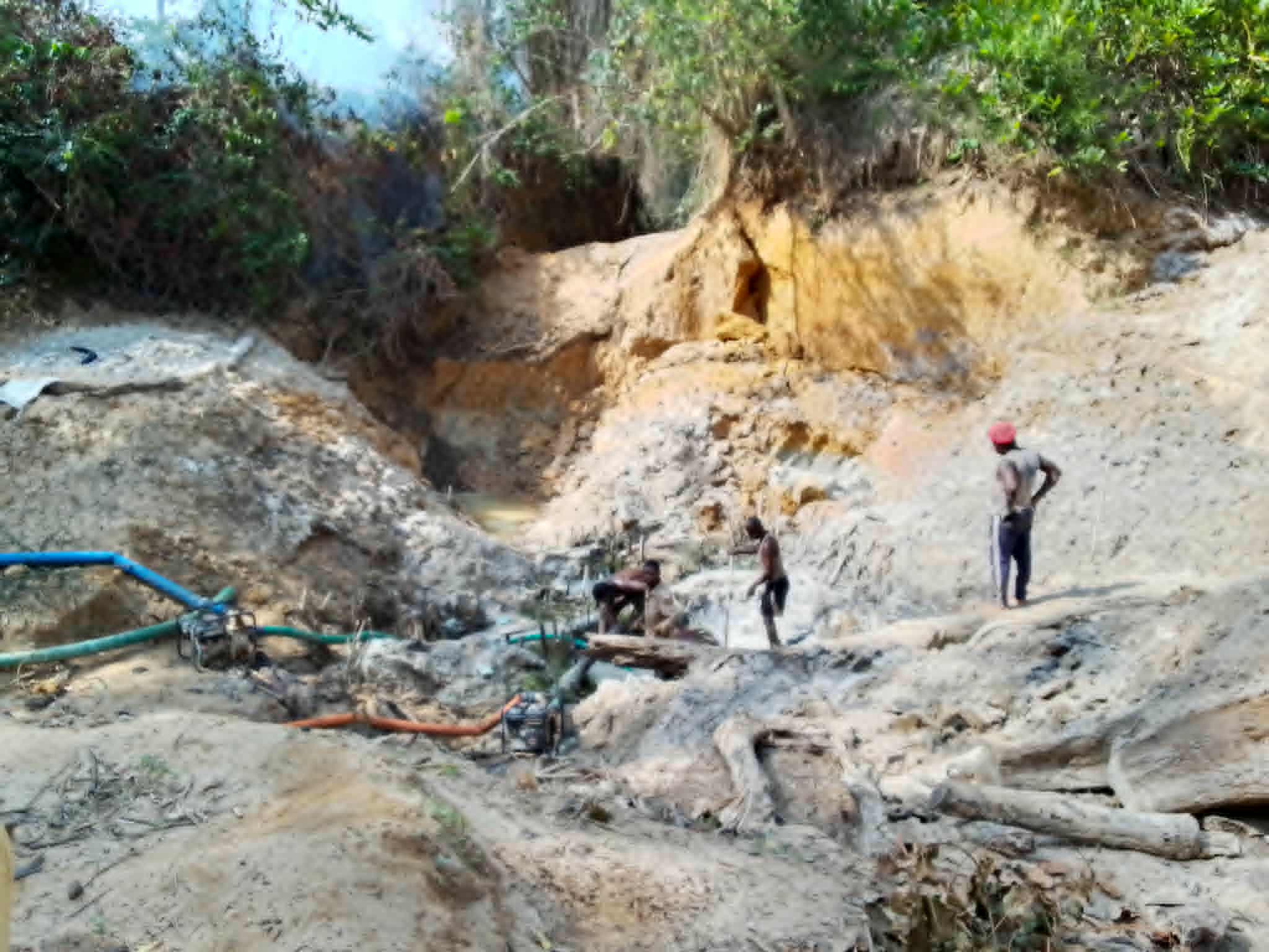 Yah River diamond mining site in Nimba County